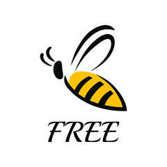 Bee free - Vector illustration design for banner, t-shirt graphics, fashion prints, slogan tees, stickers, cards, poster, emblem and other creative uses