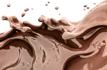  Splash chocolate isolated illustration 3d rendering