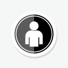 Human sticker icon in black Circle. Man profile Icon. User sign