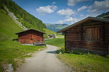 Fototapeta na wymiar Wimmertal, Austria beautiful valley in Gerlos