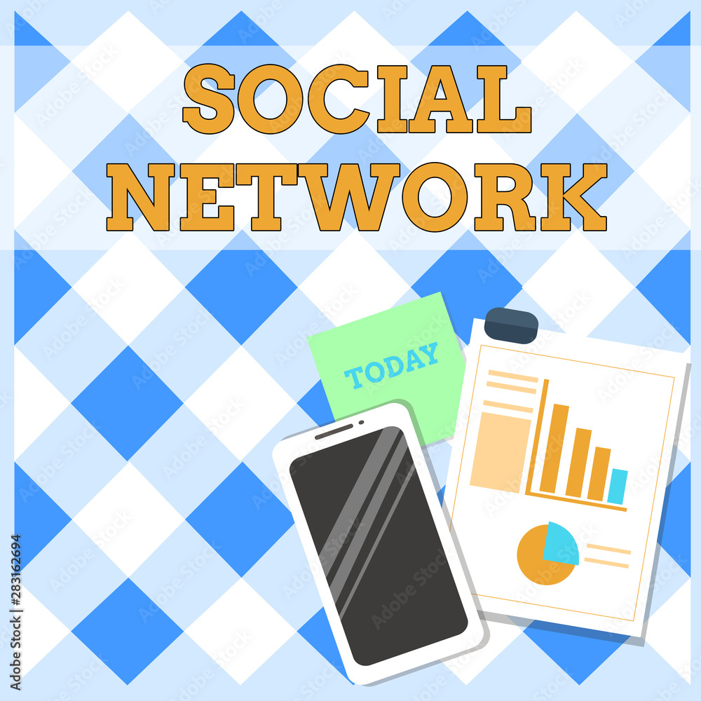 Poster conceptual hand writing showing social network. concept meaning interactions sharing information int