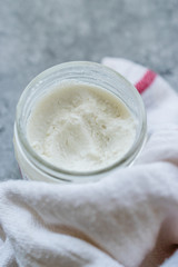 Ricotta Cheese in Jar / Glass Bowl Ready to Use.