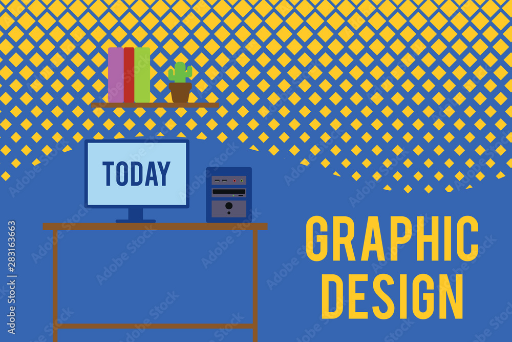 Aufkleber text sign showing graphic design. business photo text art or skill of combining text and pictures in