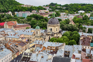 Architecture of Lviv. Lviv is the cultural center of Ukraine. Television and town hall in the center. Tourist attractions. .