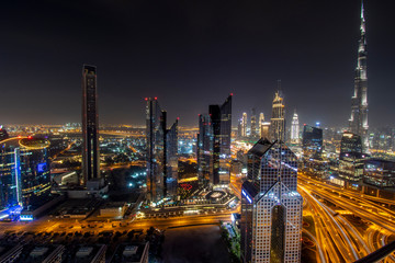 wonderful panorama of dubai at night