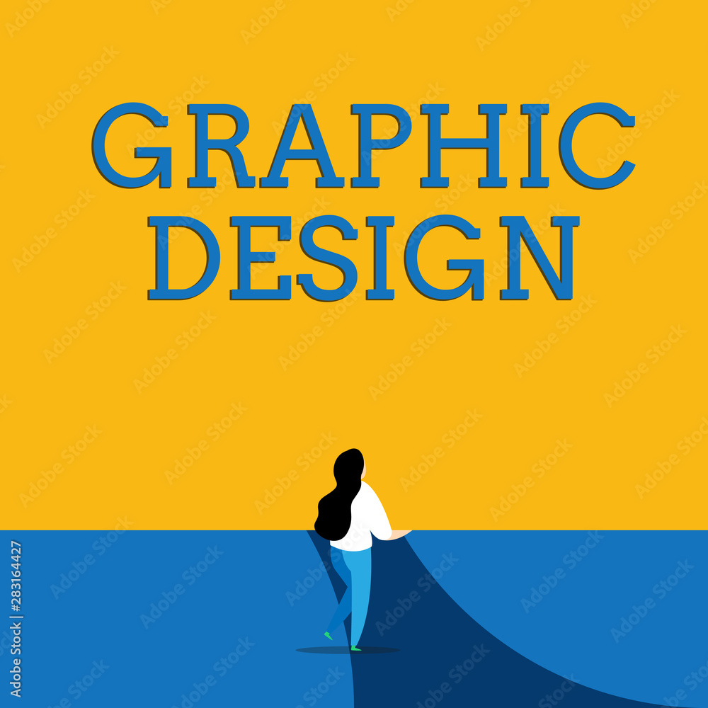 Poster conceptual hand writing showing graphic design. concept meaning art or skill of combining text and p