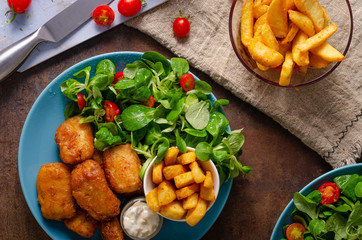 Homemade fish and chips