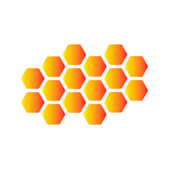 Honeycomb bee icon on white background. 