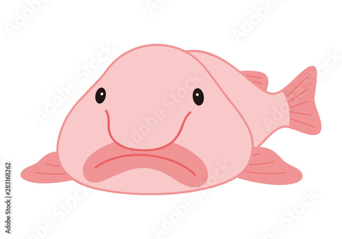 ブロブフィッシュ ニュウドウカジカ 深海魚 キャラクター ベクターイラスト Wall Mural みやもとかずみ