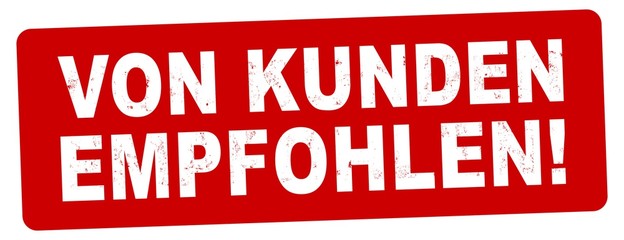 nlsb1041 NewLongStampBanner nlsb - german banner (deutsch) - Stempel: Von Kunden empfohlen! - einfach / rot / Vorlage - 2komma6zu1 - new-version - xxl g8365