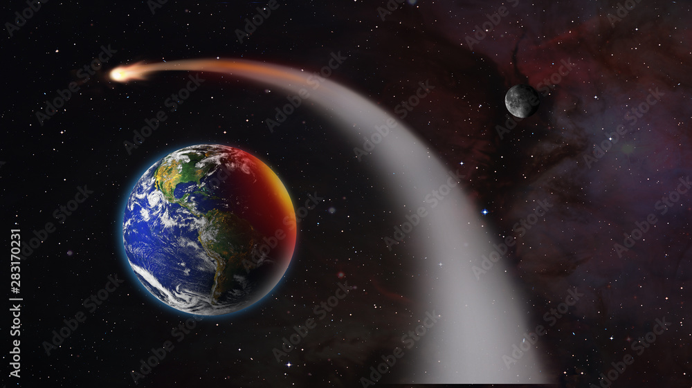 Poster a asteroid (meteor) passing too near to earth 