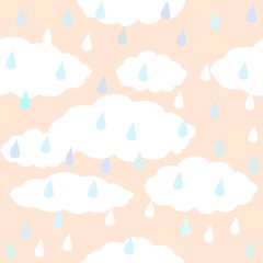 abstract background with clouds and rain vector drawing