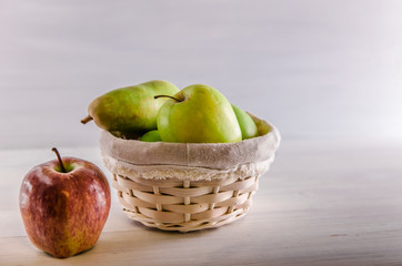 Concept no plastic fresh fruit in a basket