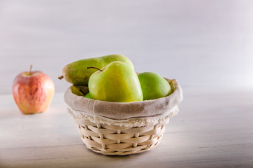 Concept no plastic fresh fruit in a basket