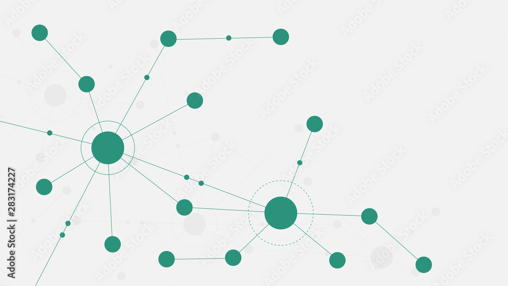 Poster Abstract geometric connect lines and dots.Simple technology graphic background.Illustration Vector design Network and Connection concept.