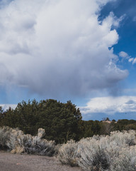 Desert landscape near Santa Fe, New Mexico, USA