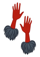 Vintage gloves with fur, 30s style accessory isolated garments