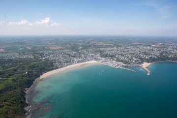 Aerial view of ISaint quay portrieux in Brittany, France