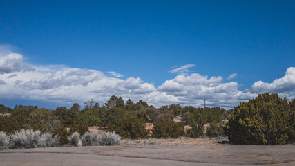 Desert landscape near Santa Fe, New Mexico, USA