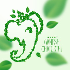ganesh ji made with green leaves concept design