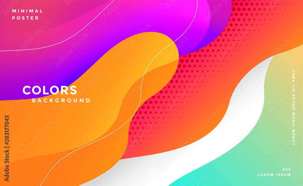 Poster dynamic modern colorful fluid style background