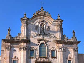 Fototapeta na wymiar Die Kirche des Heiligen Franziskus von Assisi in Matera, Unesco-Welterbe.