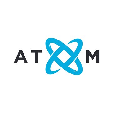 modern minimalist atomic vector logo