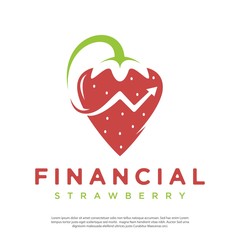 modern financial strawberry vector logo