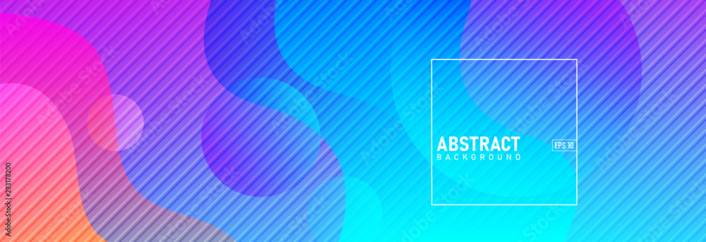 Sticker colorful abstract geometric background. fluid gradient shapes composition. eps10 vector.