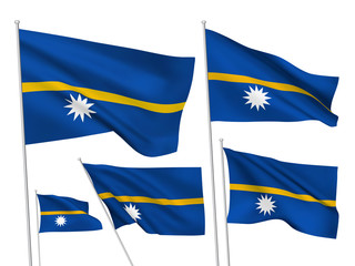 Vector flags of Nauru