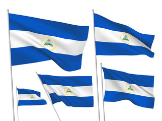 Vector flags of Nicaragua