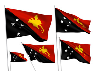 Vector flags of Papua New Guinea