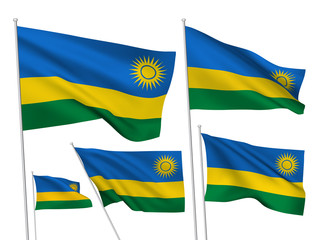 Vector flags of Rwanda