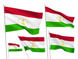 Vector flags of Tadjikistan