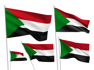 Vector flags of Sudan