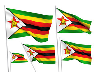 Vector flags of Zimbabwe