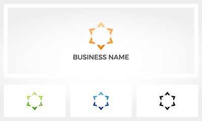 Obraz premium Multiple Small Arrows Formed Hexagon Shape In the Middle Logo