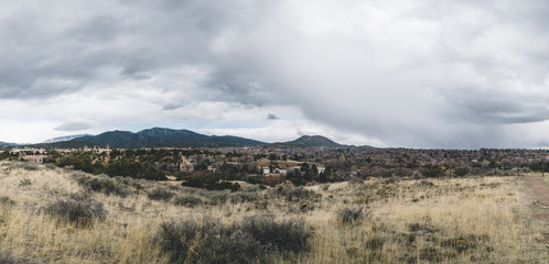 Desert landscape near Santa Fe, New Mexico, USA