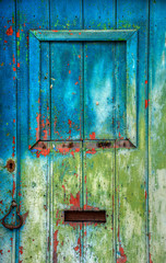 Vieille porte colorée à Abrantes, Portugal