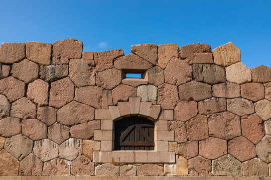 Historical fortified site of Bomarsund. Ruins of fortress. Finland war heritage. Aland islands, Finland. Europe.