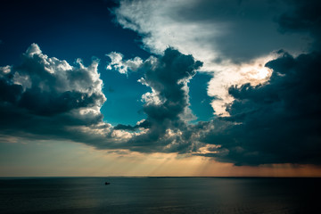 Sunset storm in the sky over Trieste