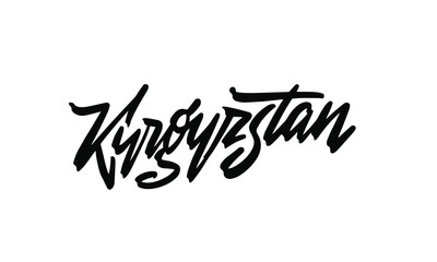 Kyrgyzstan, text design. Vector calligraphy. Typography poster. Usable as background.