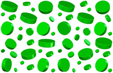 Background with scattered green circles.