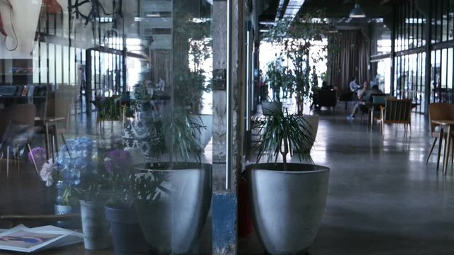 Hall of a modern business center, background