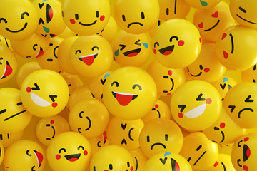 Smiley faces group of vector emoticon characters