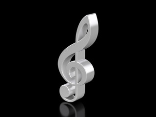 Metallic music note symbol