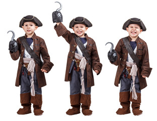 Boy wearing a pirate costume