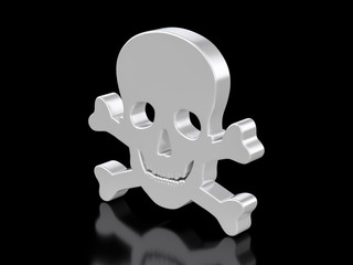 Metallic skull symbol