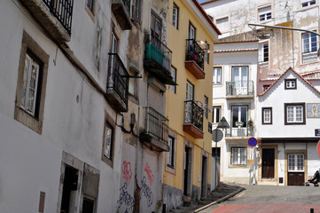 Fototapeta na wymiar Streets of Alfama - Lisbon’s oldest area. Portugal