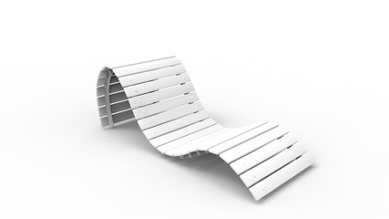 Lounge sunbed 3d renderingisolated in white background